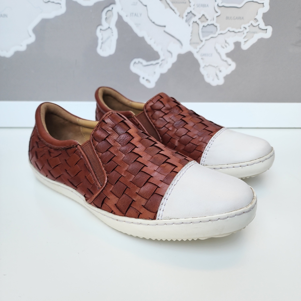 ROBERT ZUR Woven Genuine Leather Sneakers Size 8.5